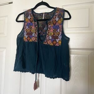 Free People Embroidered Tank